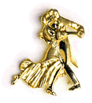 Tango Dancers Gold Pin
