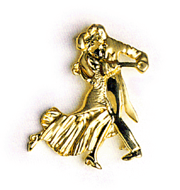 Gold Tango Dancers Pin