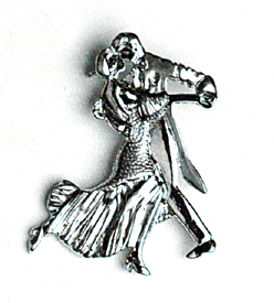 Silver Tango Dancer Pin