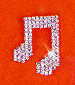 Crystal Musical Note Pin