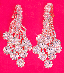 Crystal & Silver Cluster Dangle Earrings
